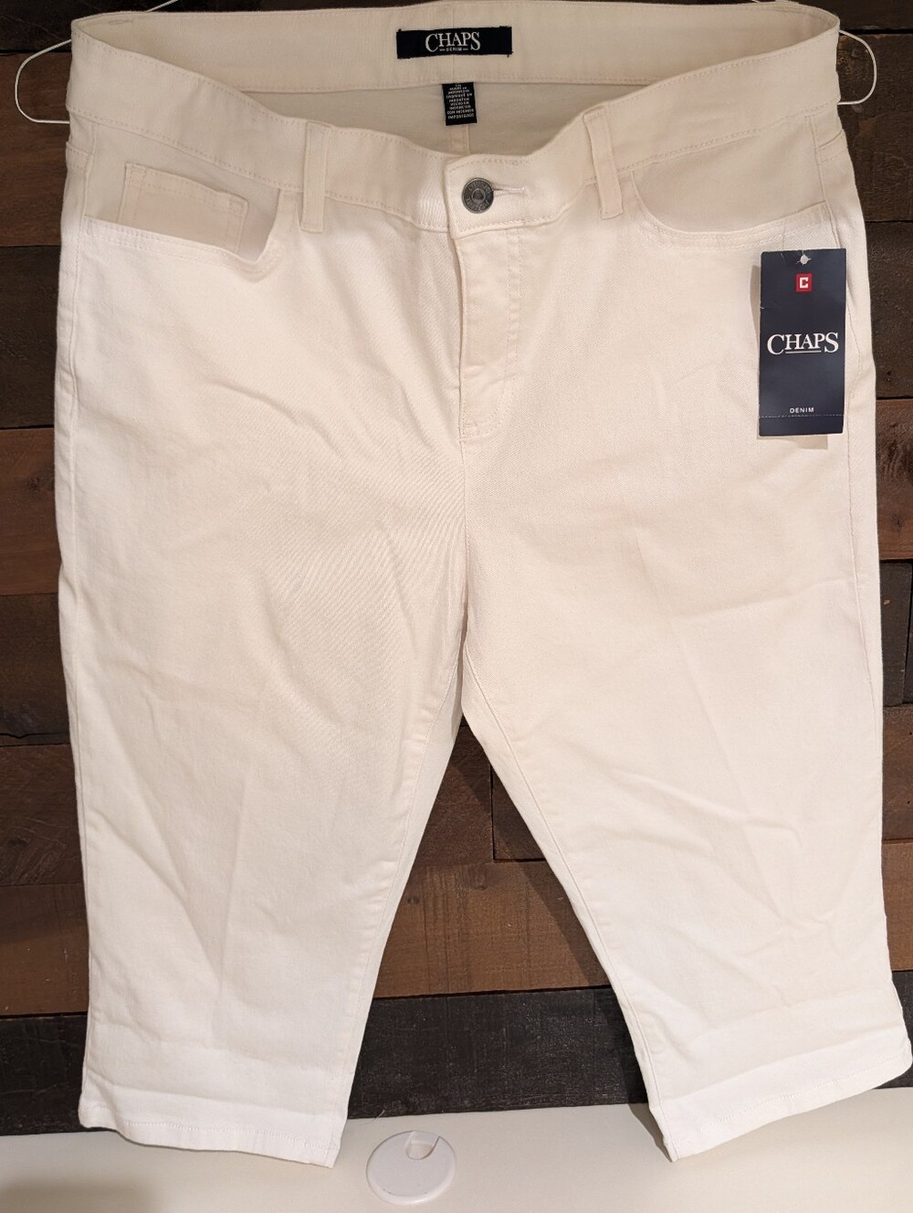 Chaps White Women's Capri Jeans - Classic Stretch Capri Size 10 - Picture 4 of 13